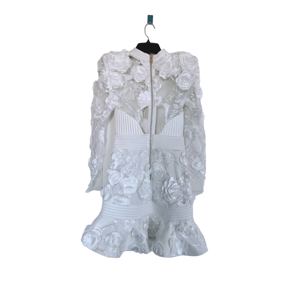Zhivago Battle Lines Floral Vendetta Minidress white US4 - Picture 8 of 12